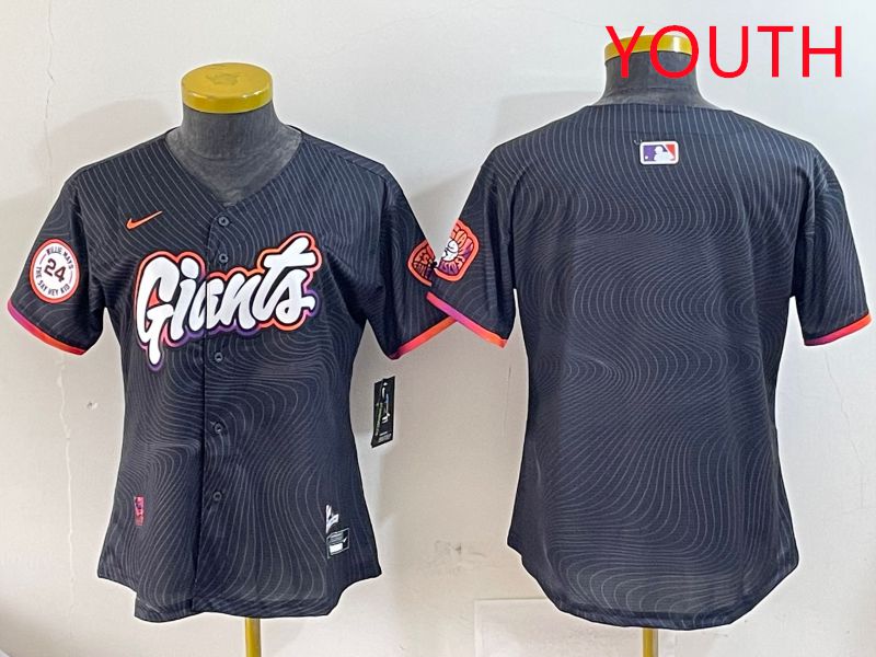 Youth San Francisco Giants Blank Black Second generation Joint Name 2025 Nike MLB Jersey style 2->women mlb jersey->Women Jersey